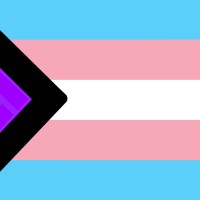 Bandera del progreso trans y no binario por Diane Rodríguez & Zack Elías